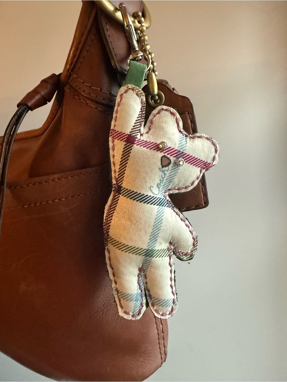 Handmade Coach Tattersall Teddy Bear Bag Charm | Tattersall Ted